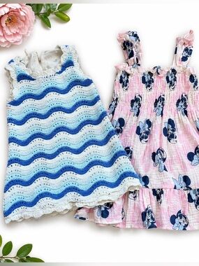 Disney Girls Blue and Pink Sundress Set